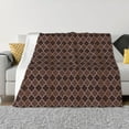 thumbnail image 1 of Fuzoiu Brown Gold Grid Print Flannel Blanket,Throw Blanket,Flannel Home Decor,Fleece Bed Blankets,Cozy Soft Blanket for Bed, Sofa, Camping, and Travel-50"x40", 1 of 6