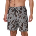 thumbnail image 1 of Fuzoiu Brown Moose with Pinecones Print Men's Swim Shorts,Quick-Dry Double-Layer Swim Trunks,Board Trunks,Beach Shorts Swimwear Bathing Suits-X-Large, 1 of 6