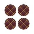 thumbnail image 1 of Fuzoiu Buffalo Check Plaid Print Leather Coasters Set,Drink Coasters Set of 4,for Tabletop Protection, Durable PVC Coasters,Home Décor and Housewarming Gift-Round Shape, 1 of 6