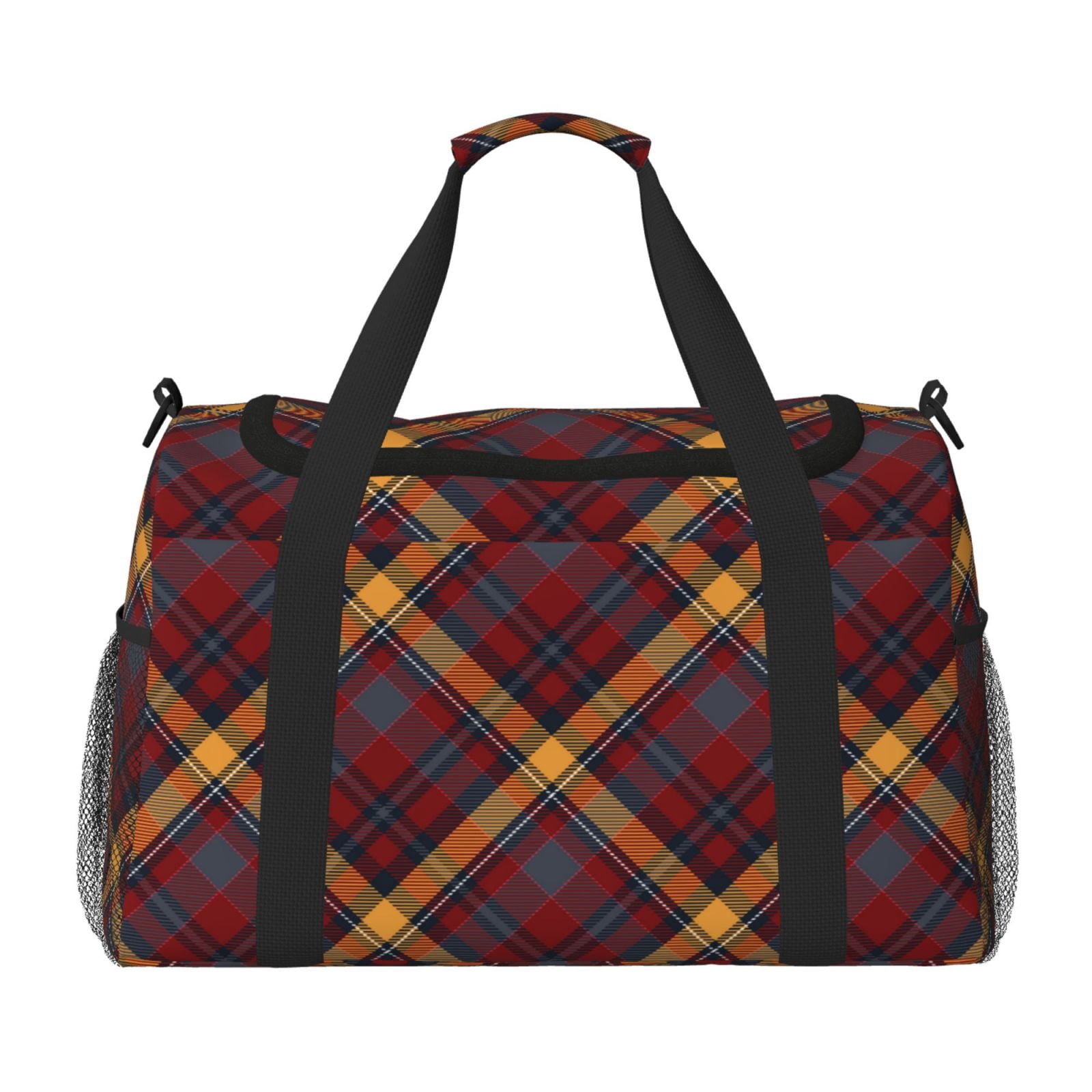 Fuzoiu Buffalo Check Plaid Print Travel Duffle Bag,Carry On Tote Bags,Duffel Bag,Sport Gym Bag, Hospital Bag for Labor and Delivery, Overnight Bag,Luggage Bag