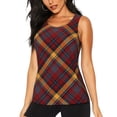 thumbnail image 1 of Fuzoiu Buffalo Check Plaid Print Women's Workout Tank Top,Athletic Racerback Sports Tank,Tops Sleeveless Running Loose Fit Yoga Tops,Active Shirts for Yoga, Running, and Gym-Medium, 1 of 7