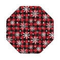 thumbnail image 1 of Fuzoiu Buffalo Plaid Snowflakes Print Leather Coasters Set,Drink Coasters Set of 6,for Tabletop Protection, Durable PVC Coasters,Home Décor and Housewarming Gift,Octagon, 1 of 1