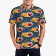 thumbnail image 1 of Fuzoiu Burning Rugby Balls Print Men's Polo Shirts Short Sleeve,Golf Shirts for Men,Mens Golf Shirt Moisture Wicking Quick-Dry-X-Large, 1 of 6