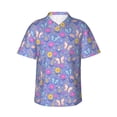 thumbnail image 1 of Fuzoiu Butterflies And Flowers Print Hawaiian Shirt for Men, Summer Beach Casual Short Sleeve Button Down Shirts, Men’s Beach Summer Shirts with Pocket,3X-Large, 1 of 7
