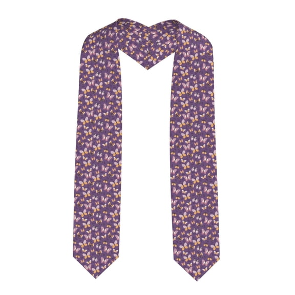 Fuzoiu Butterflies And Floral Print Graduation Sash,Graduation Stole,Unisex Adult Graduation Stole Shawl 91" Long,for Academic Commencements Shawl-Sharp Corner