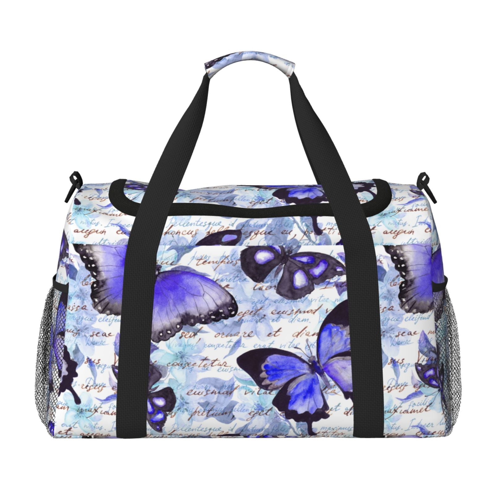Fuzoiu Butterflies Print Travel Duffle Bag,Carry On Tote Bags,Duffel Bag,Sport Gym Bag, Hospital Bag for Labor and Delivery, Overnight Bag,Luggage Bag