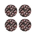thumbnail image 1 of Fuzoiu Butterflies1 Print Leather Coasters Set,Drink Coasters Set of 4,for Tabletop Protection, Durable PVC Coasters,Home Décor and Housewarming Gift-Round Shape, 1 of 6