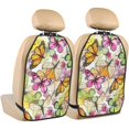 thumbnail image 1 of Fuzoiu Butterflies2 Print 2 Pack Kick Mat Back Seat Protector With 3 Storage Pockets, Universal Car Seat Back Organizer For Kids Pets, Waterproof Backseat Protector For Most Car, 1 of 8