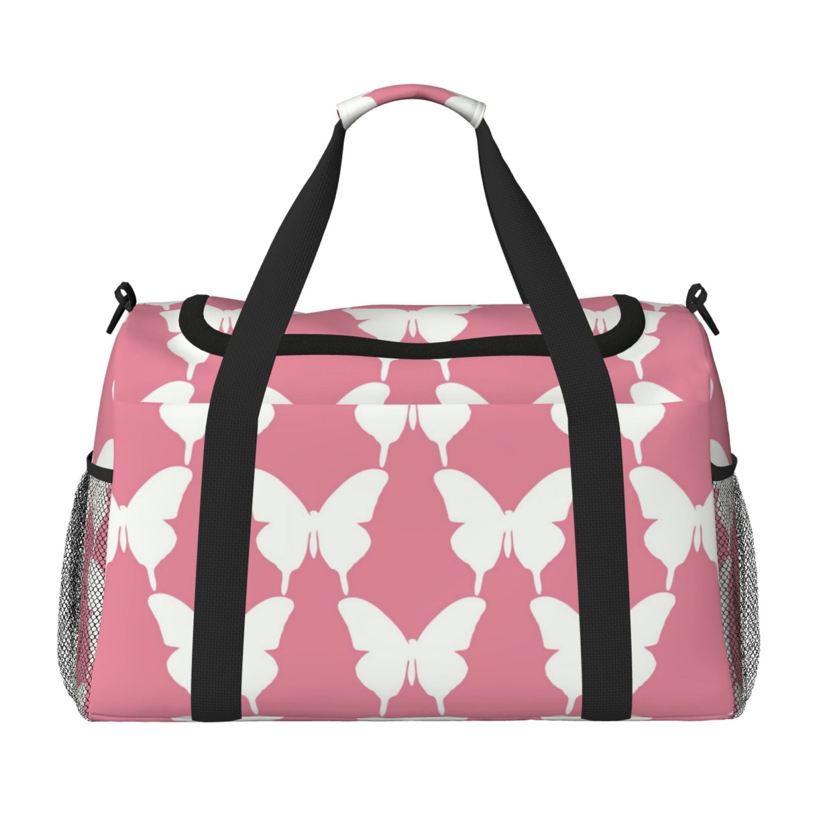 Fuzoiu Butterfly 2 Print Travel Duffle Bag,Carry On Tote Bags,Duffel Bag,Sport Gym Bag, Hospital Bag for Labor and Delivery, Overnight Bag,Luggage Bag