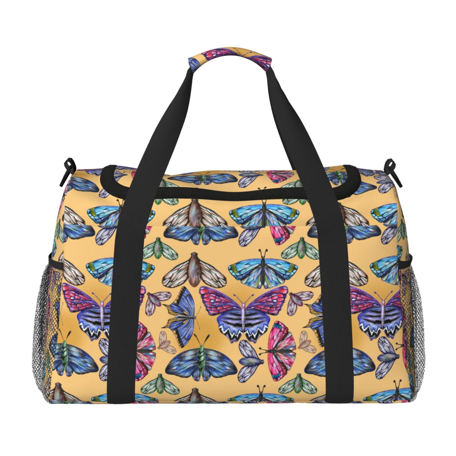 Fuzoiu Butterfly 3 Print Travel Duffle Bag,Carry On Tote Bags,Duffel Bag,Sport Gym Bag, Hospital Bag for Labor and Delivery, Overnight Bag,Luggage Bag