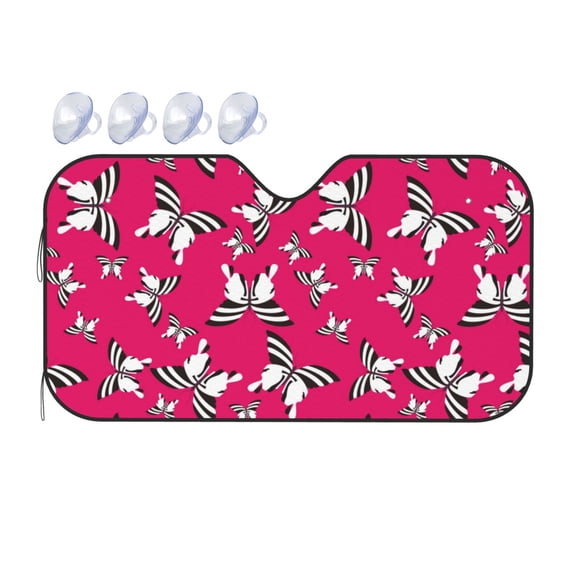 Fuzoiu Butterfly Print Car Windshield Sunshade,Foldable Reflective Sun Visor,Windshield Sun Shade,UV Rays Sun Visor Shade,Auto Front Sun Shield Shade-Small