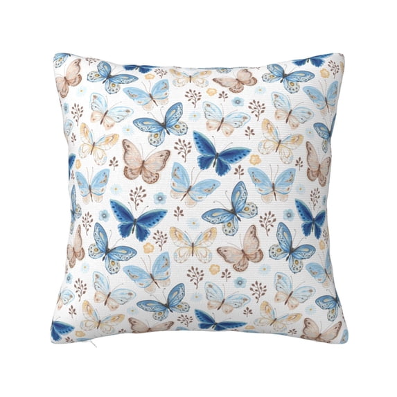 Fuzoiu Butterfly Print Square Pillow Cover,Hidden Zipper Design,Luxury Square Pillow Case, Throw Pillow,Couch Cushion-22"x22"