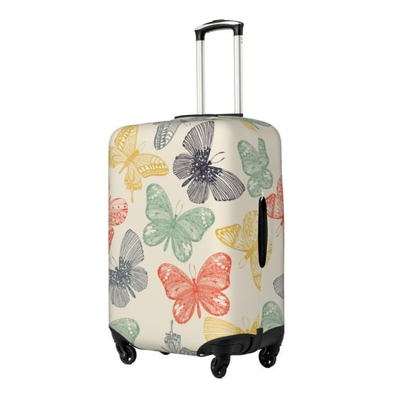 Fuzoiu Butterfly Print Suitcase Cover,Washable Luggage Covers for Suitcase,Elastic Luggage Protector Cover,Scratch Resistant Travel Suitcase Covers-Large