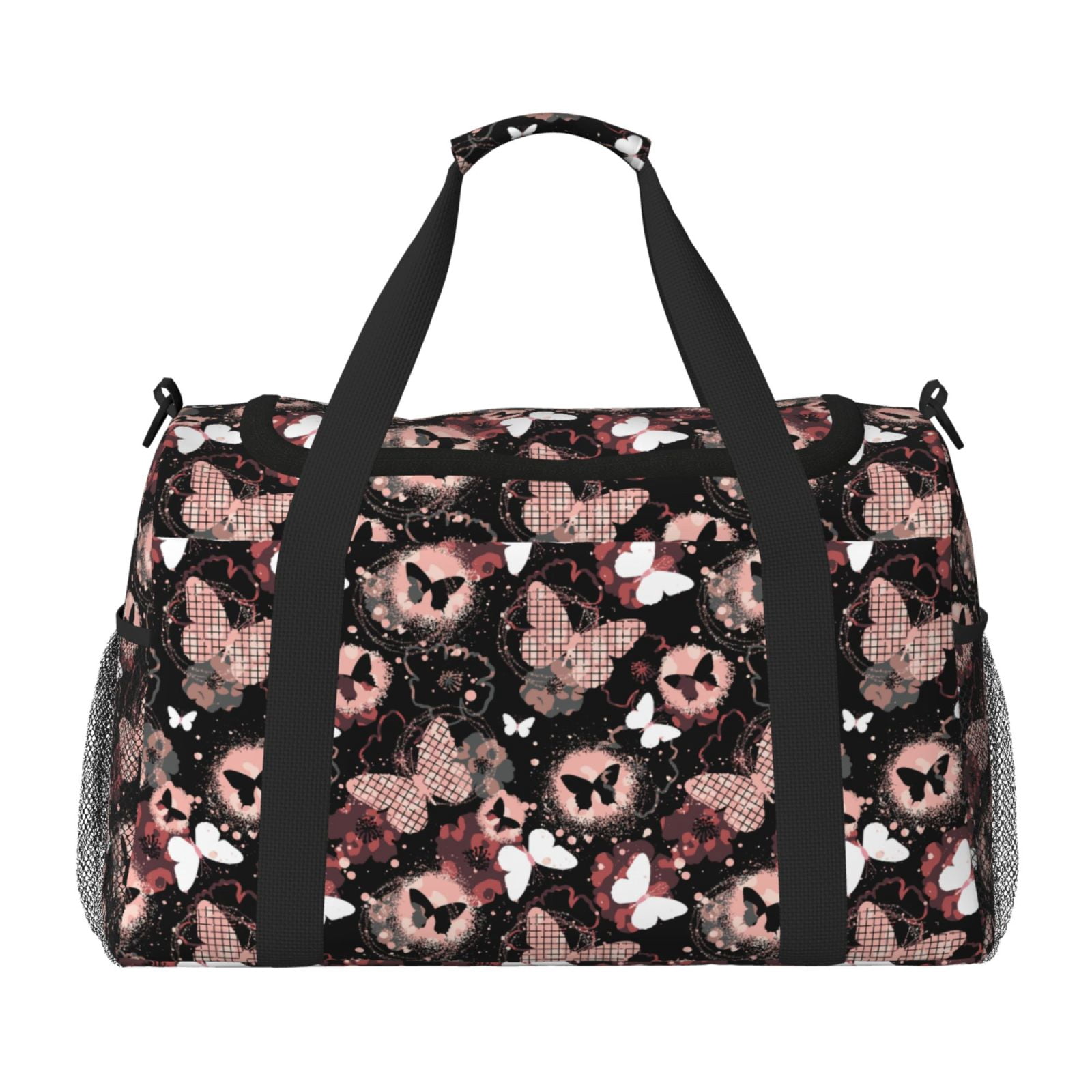 Fuzoiu Butterfly Print Travel Duffle Bag,Carry On Tote Bags,Duffel Bag,Sport Gym Bag, Hospital Bag for Labor and Delivery, Overnight Bag,Luggage Bag