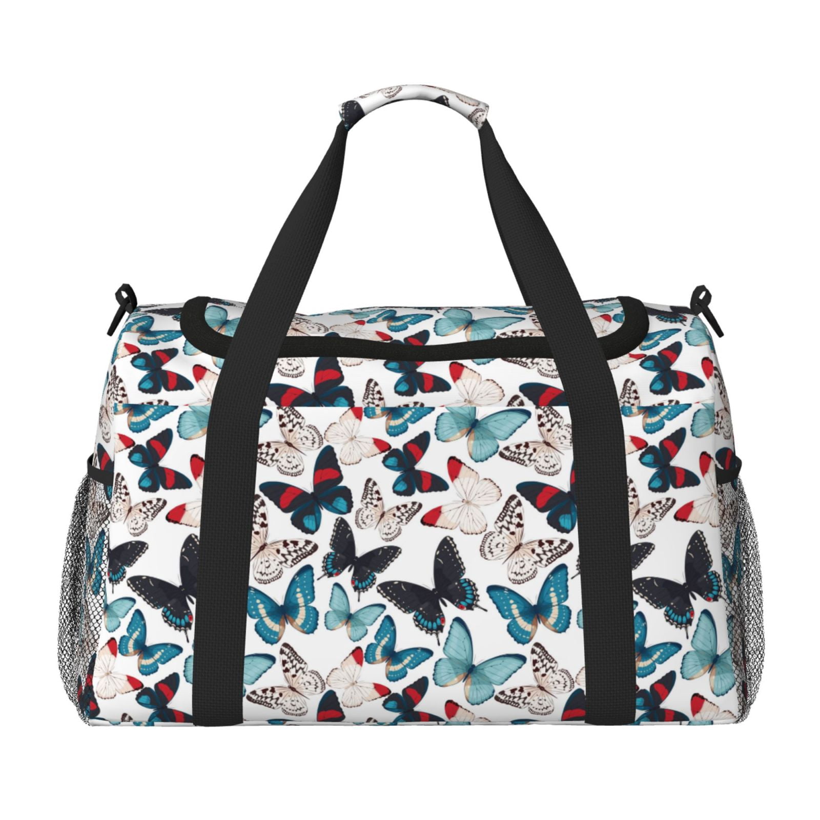 Fuzoiu Butterfly Print Travel Duffle Bag,Carry On Tote Bags,Duffel Bag,Sport Gym Bag, Hospital Bag for Labor and Delivery, Overnight Bag,Luggage Bag