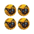 thumbnail image 1 of Fuzoiu Butterfly On Sunflower Print Leather Coasters Set,Drink Coasters Set of 4,for Tabletop Protection, Durable PVC Coasters,Home Décor and Housewarming Gift-Round Shape, 1 of 6