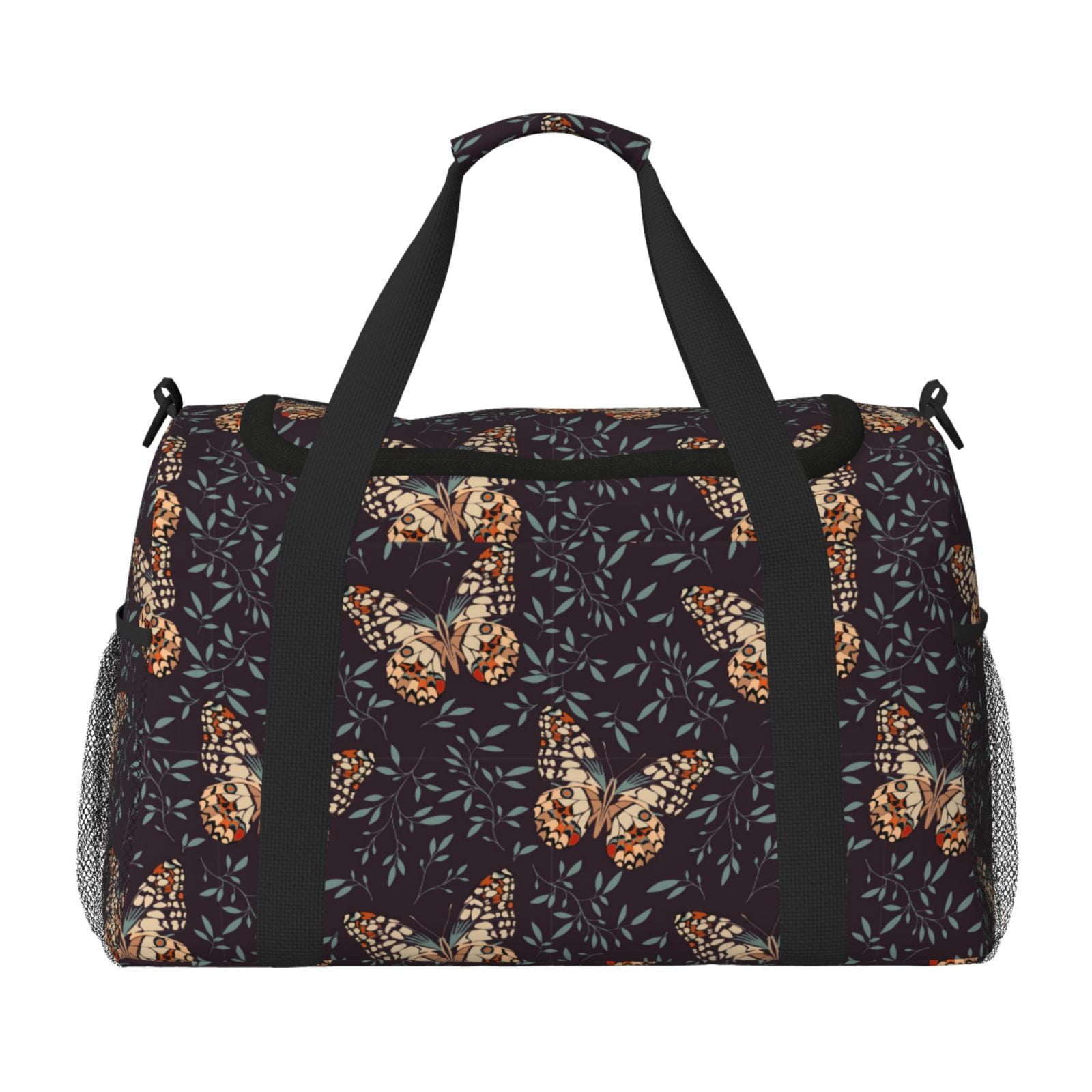 Fuzoiu Butterfly1 Print Travel Duffle Bag,Carry On Tote Bags,Duffel Bag,Sport Gym Bag, Hospital Bag for Labor and Delivery, Overnight Bag,Luggage Bag
