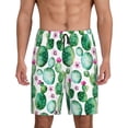 thumbnail image 1 of Fuzoiu Cactus Plants Print Pajama Shorts for Men, Men's Pajama Bottoms,Mens Lounge Sleepwear,Pajama Pants with Pocket-3X-Large, 1 of 6