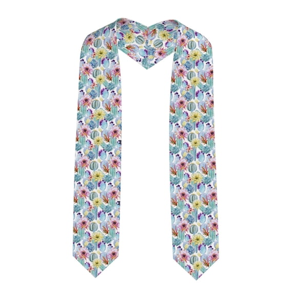 Fuzoiu Cactus1 Print Graduation Sash,Graduation Stole,Unisex Adult Graduation Stole Shawl 91" Long,for Academic Commencements Shawl-Sharp Corner