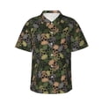 thumbnail image 1 of Fuzoiu Camouflage Skulls Print Hawaiian Shirt for Men, Summer Beach Casual Short Sleeve Button Down Shirts, Men’s Beach Summer Shirts with Pocket,Medium, 1 of 7