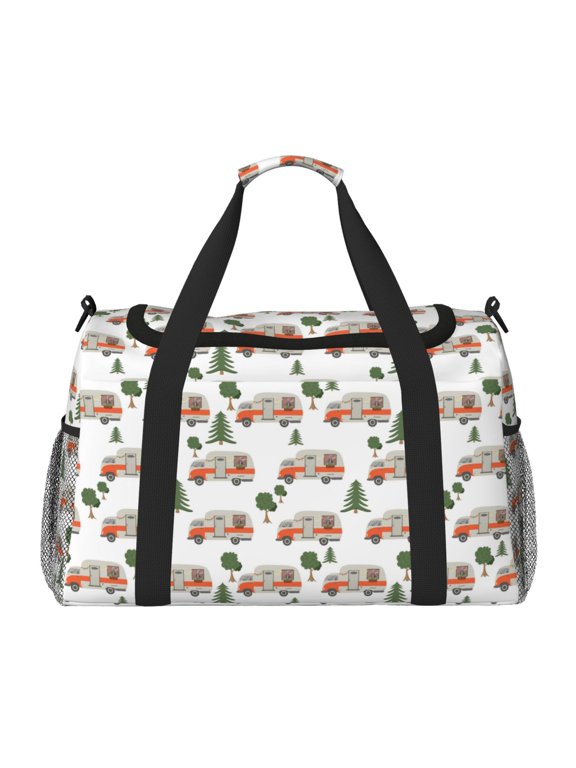 Camp Van Print Travel Duffle Bag,Carry On Tote Bags,Duffel Bag,Sport Gym Bag, Hospital Bag for Labor and Delivery, Overnight Bag,Luggage Bag