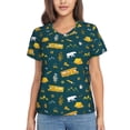 thumbnail image 1 of Fuzoiu Camping Print Women's Classic V-Neck T-Shirt, Short Sleeve V Neck Tees for Casual Everyday Wear,Casual Fit Tee,Summer Fashion Tops-Large, 1 of 5