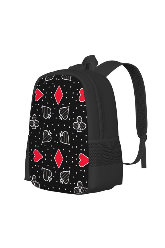 Card Suits Print Large Capacity Backpack,Travel Backpack,Laptop Bag,College School Rucksack Bag,for School, Travel & Outdoor Activities