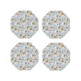 thumbnail image 1 of Fuzoiu Carrot Rabbit Print Leather Coasters Set,Drink Coasters Set of 4,for Tabletop Protection, Durable PVC Coasters,Home Décor and Housewarming Gift-Octagon, 1 of 6