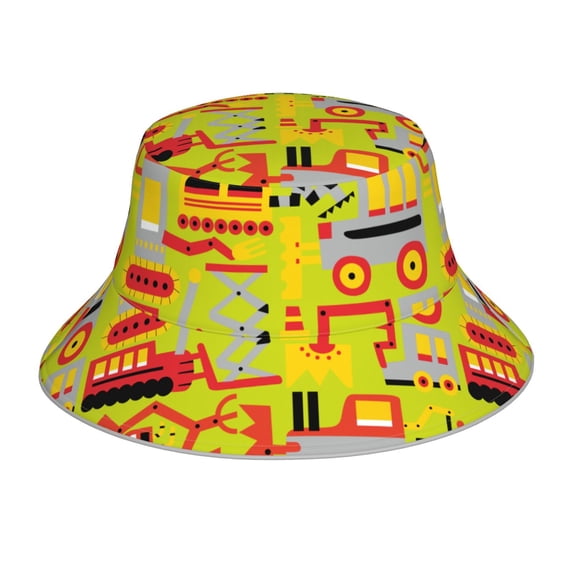 Fuzoiu Cars Print Reflective Bucket Hat,Outdoor Hat for Men and Women,Bucket Hat for Travel Fishing Hunting Summer Camp
