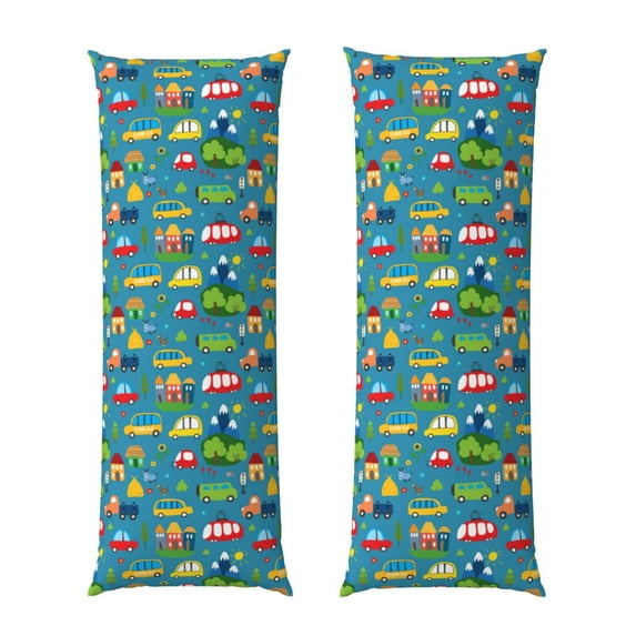 Fuzoiu Cars Transportation Print Body Pillowcase 20x54 in,Long Pillow Case, Microfiber Body Pillow Cover, Soft and Breathable Pillowcase