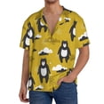 thumbnail image 1 of Fuzoiu Cartoon Bear Yellow Print Men's Casual Short,Men's Short Sleeve Shirt,Mens Casual Button Down Shirts,Cuban Collar Summer Shirt for Beach, Vacation, and Outdoor Activities-XX-Large, 1 of 5