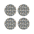 thumbnail image 1 of Fuzoiu Cartoon Bulldog 1 Print Leather Coasters Set,Drink Coasters Set of 4,for Tabletop Protection, Durable PVC Coasters,Home Décor and Housewarming Gift-Round Shape, 1 of 6