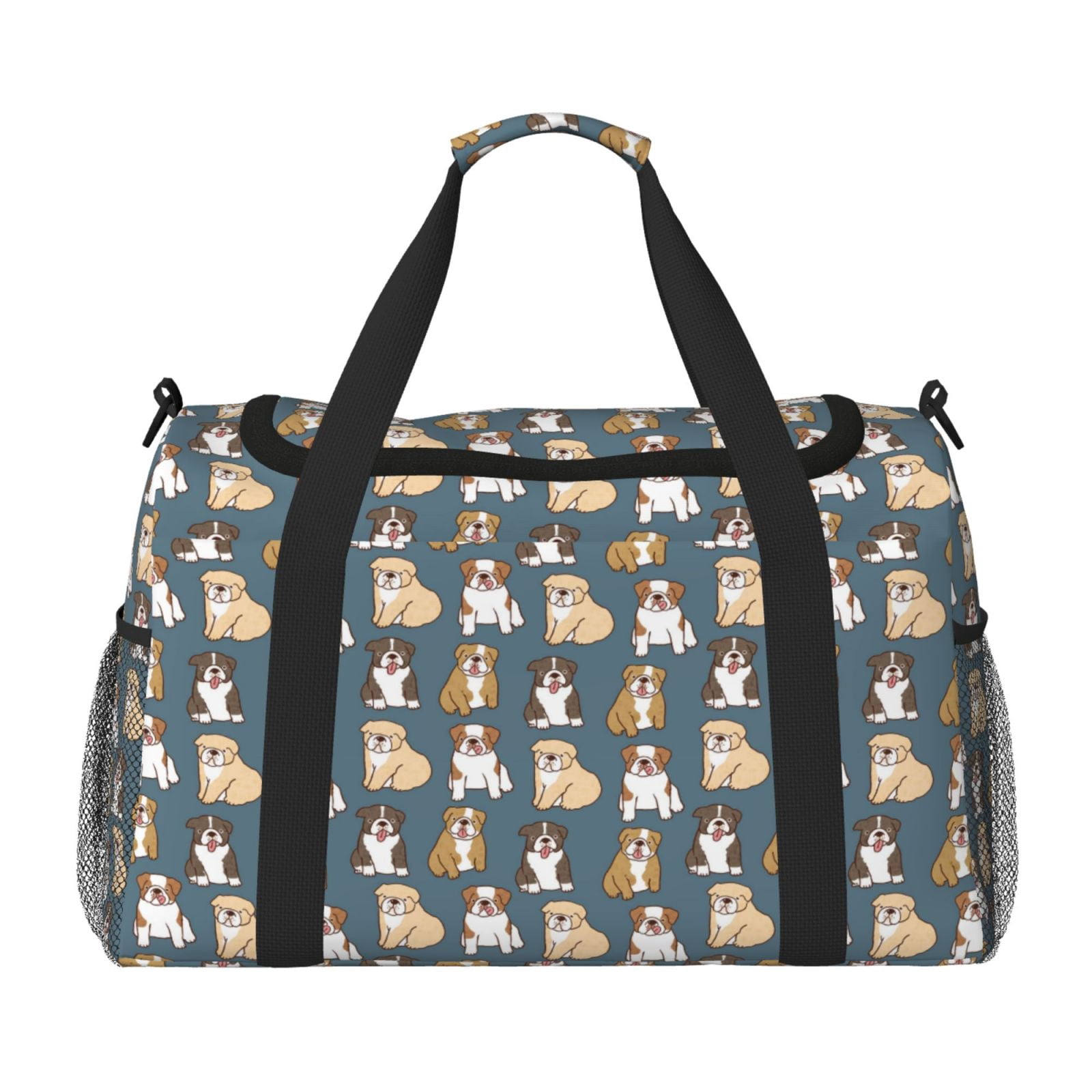 Fuzoiu Cartoon Bulldog 1 Print Travel Duffle Bag,Carry On Tote Bags,Duffel Bag,Sport Gym Bag, Hospital Bag for Labor and Delivery, Overnight Bag,Luggage Bag