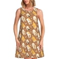 thumbnail image 1 of Fuzoiu Cartoon Bulldog Print Women's Sleeveless Dress,Summer Dresses for Women,Casual Sundresses,Beach Sleeveless T-shirt Swing Dress with Pockets, 1 of 7