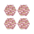 thumbnail image 1 of Fuzoiu Cartoon Chicken Print Leather Coasters Set,Drink Coasters Set of 4,for Tabletop Protection, Durable PVC Coasters,Home Décor and Housewarming Gift-Hexagon, 1 of 6
