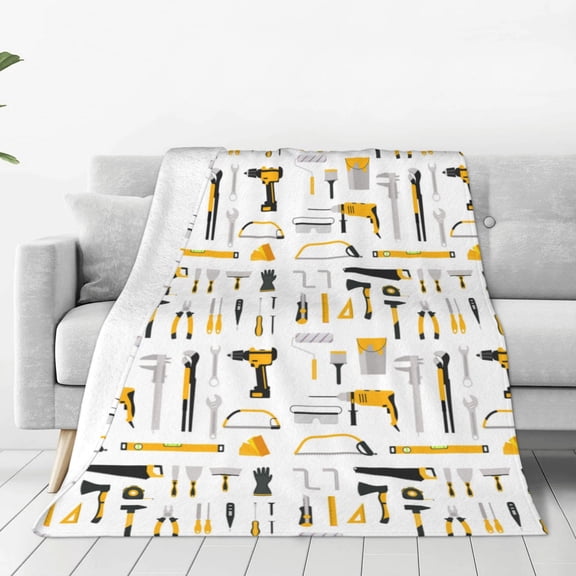 Fuzoiu Cartoon Color repair Tool Print Ultra-Soft Micro Fleece Blanket,All Seasons Flannel Throw, Lightweight Blanket for Bed, Sofa, Couch, Movie Night, Camping, and Travel-40"x30"