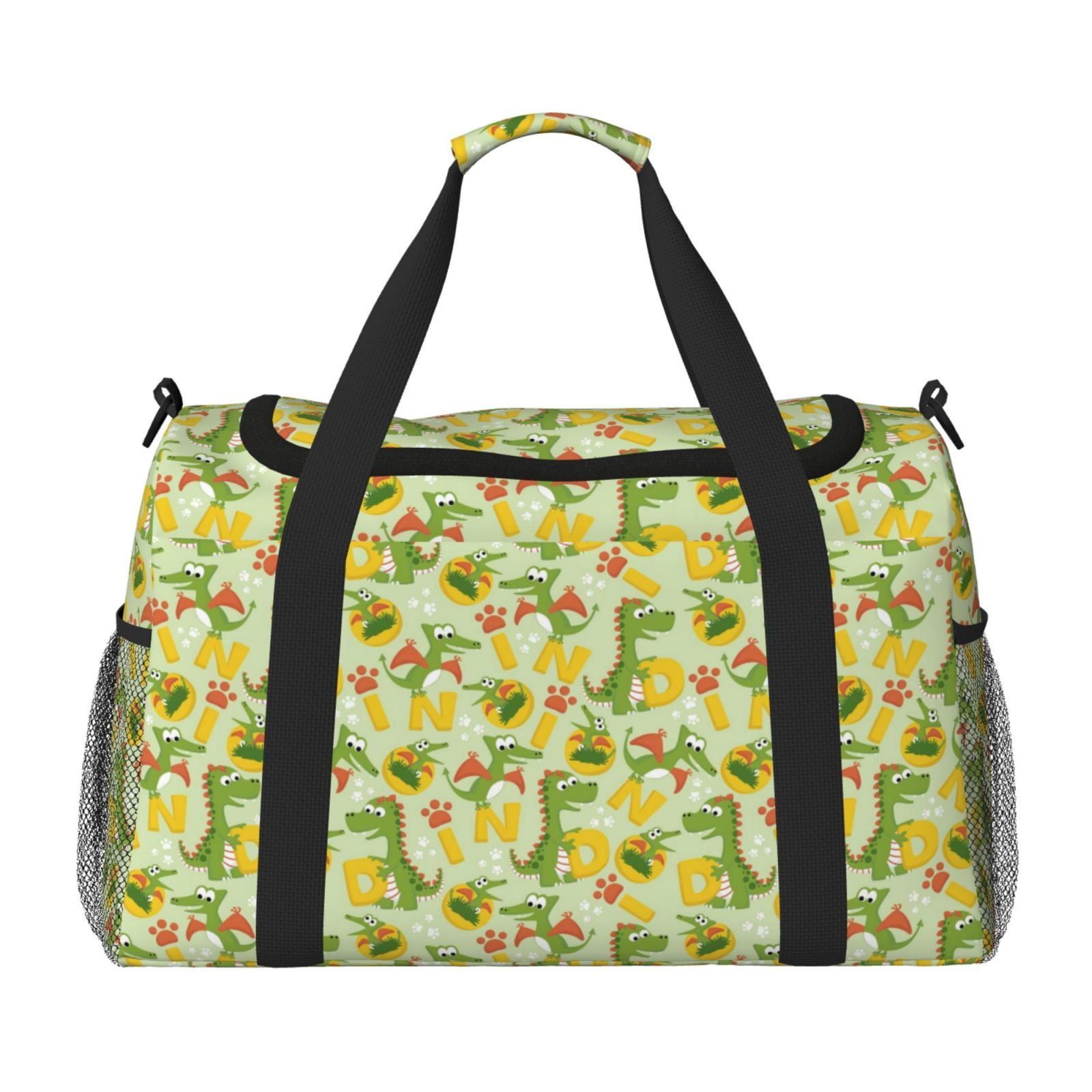 Fuzoiu Cartoon Dinosaurs Print Travel Duffle Bag,Carry On Tote Bags,Duffel Bag,Sport Gym Bag, Hospital Bag for Labor and Delivery, Overnight Bag,Luggage Bag