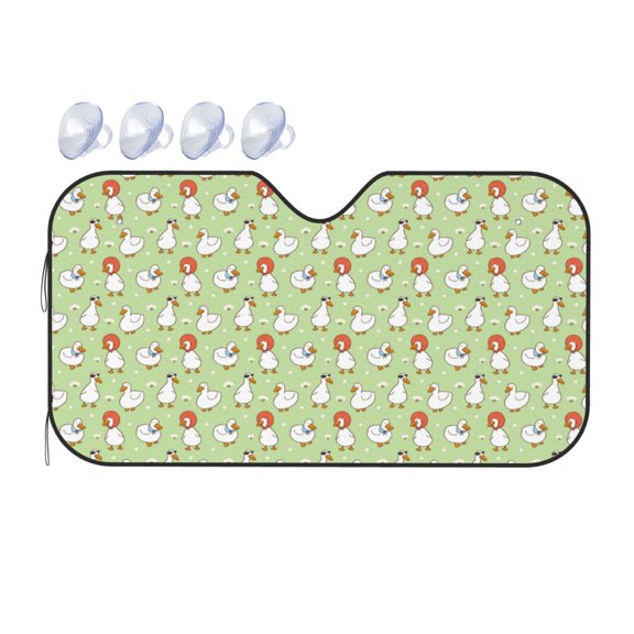 Fuzoiu Cartoon Duck Print Car Windshield Sunshade,Foldable Reflective Sun Visor,Windshield Sun Shade,UV Rays Sun Visor Shade,Auto Front Sun Shield Shade-Small