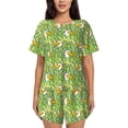 thumbnail image 1 of Fuzoiu Cartoon Duck Print Women's Short-Sleeved Pajama Set,Lounge Sleepwear Set,Womens Pajama Sets 2 Piece,Button-Up Top and Shorts with Pockets-4X-Large, 1 of 7