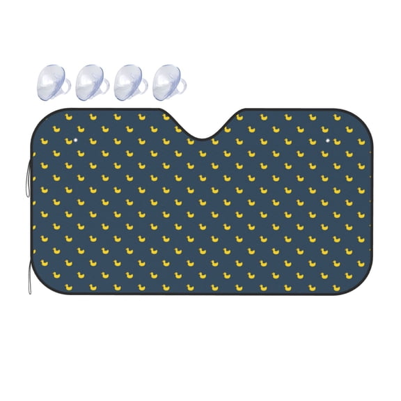 Fuzoiu Cartoon Ducks Print Car Windshield Sunshade,Foldable Reflective Sun Visor,Windshield Sun Shade,UV Rays Sun Visor Shade,Auto Front Sun Shield Shade-Small