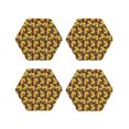 thumbnail image 1 of Fuzoiu Cartoon Ducks Print Leather Coasters Set,Drink Coasters Set of 4,for Tabletop Protection, Durable PVC Coasters,Home Décor and Housewarming Gift-Hexagon, 1 of 6