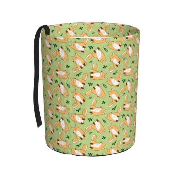 Fuzoiu Cartoon Fox 2 Print Car Trash Can,Leakproof Car Trash Can,Hanging Garbage Bin,Vehicle Trash Can, Suitable for Sedans, SUVs, MPVs & Trucks