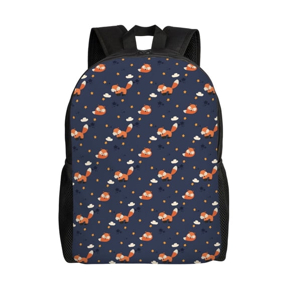 Fuzoiu Cartoon Fox Print Laptop Backpack,Work Business Backpacks, Large Capacity Nurse Bag College Bookbag for School, Waterproof Casual Daypack for Travel