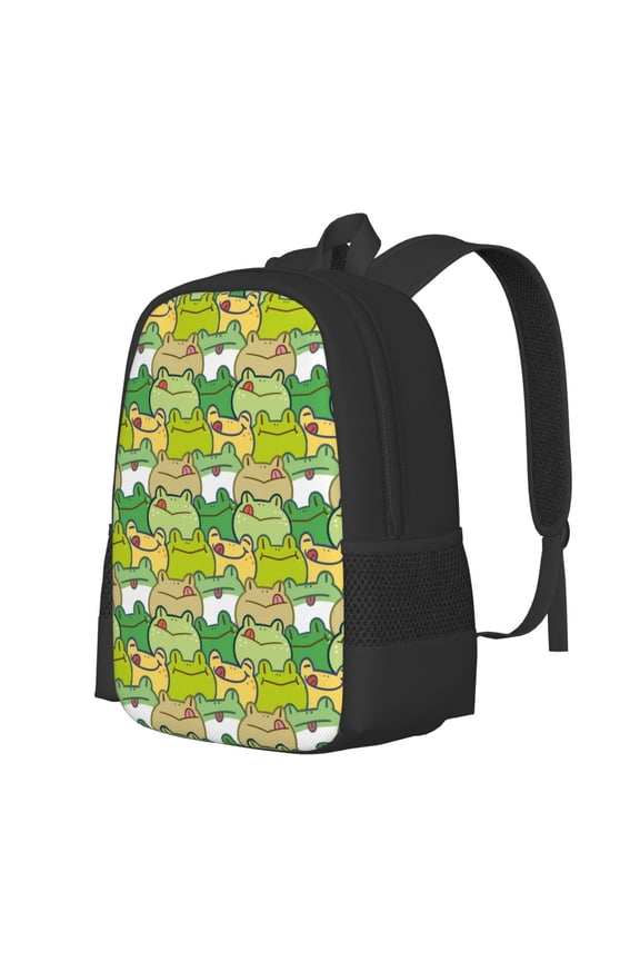 Cartoon Frog Print Large Capacity Backpack,Travel Backpack,Laptop Bag,College School Rucksack Bag,for School, Travel & Outdoor Activities
