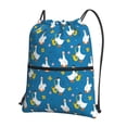 thumbnail image 1 of Fuzoiu Cartoon Goose Print Drawstring Backpack Water Resistant String Bag Sports Sackpack Gym Sack for Men Women, 1 of 6