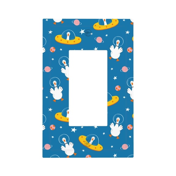 Fuzoiu Cartoon Goose Print Single Duplex Outlet Cover Plate, Light Switch Cover, for Receptacle Light Switch, Switch Cover Decorative Wallplate-Style U