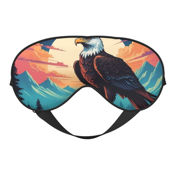 Fuzoiu Cartoon Iceberg Bald Eagle Print Sleep Masks,Eye Masks with Adjustable Strap for Sleeping,Night Eye Shade for Women Men,Eye Cover for Full Night's Sleep, Travel and Nap