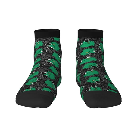 Fuzoiu Cartoon Kawaii Frogs Print Adult Socks, Crew Moisture-wicking Socks, Unisex Cushion Crew Socks,Casual Sports Ankle Socks