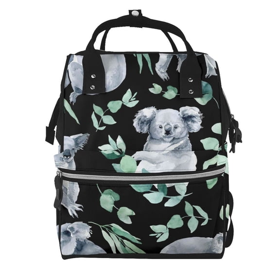 Fuzoiu Cartoon Koala Bear Print Diaper Bag Backpack,Baby Essentials Travel Tote,Multi function Waterproof Diaper Bag, Travel Essentials Baby Bag - Unisex
