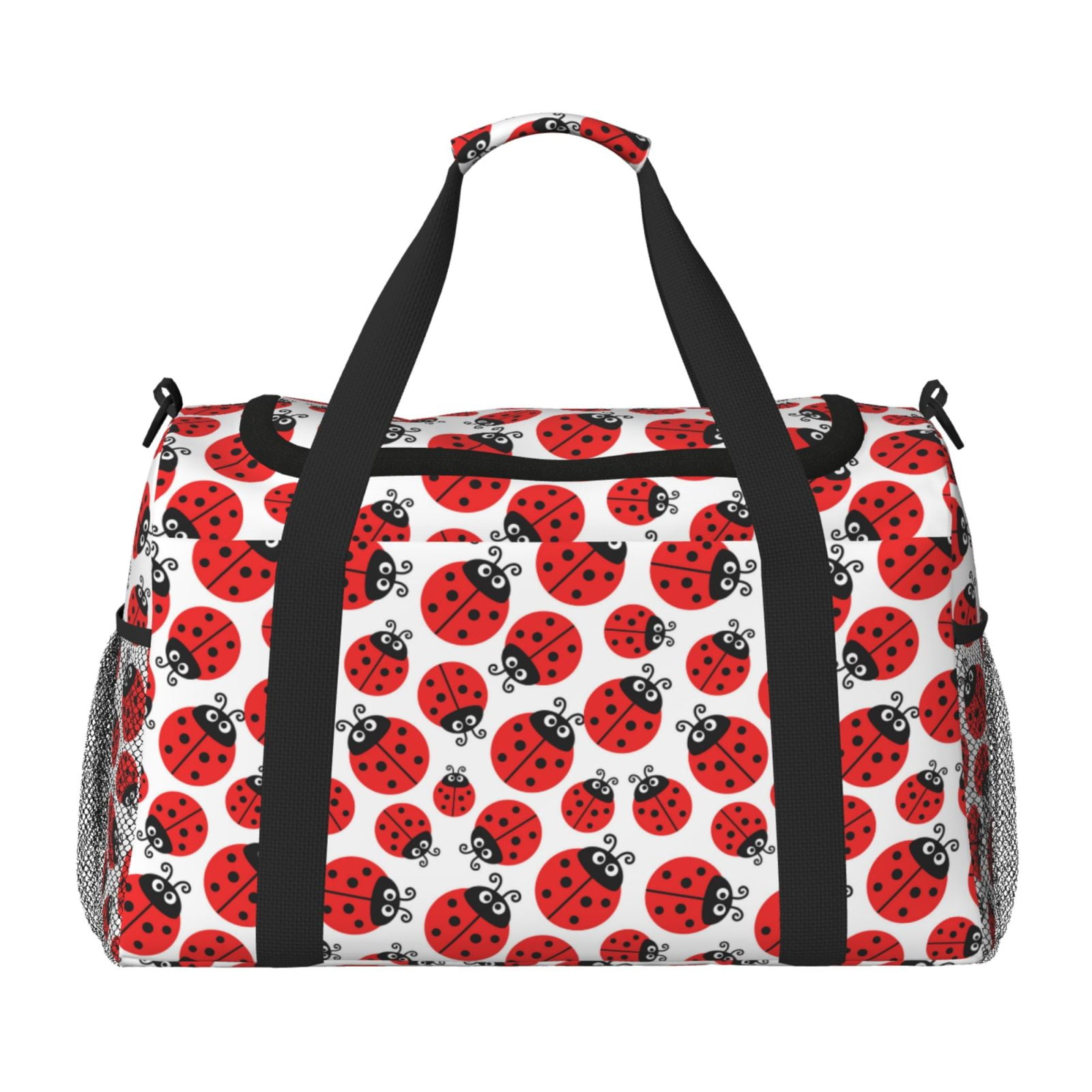 Fuzoiu Cartoon Ladybug Print Travel Duffle Bag,Carry On Tote Bags,Duffel Bag,Sport Gym Bag, Hospital Bag for Labor and Delivery, Overnight Bag,Luggage Bag